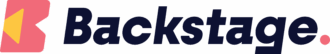 Backstage logo in het blauw