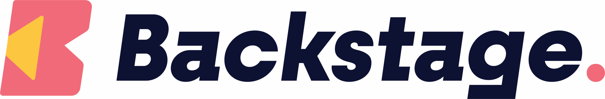 Backstage logo in het blauw